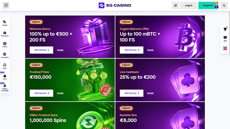 Bonusy v SG Casino