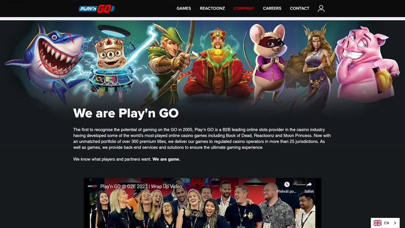 Sitio web del desarrollador de juegos Play'n GO