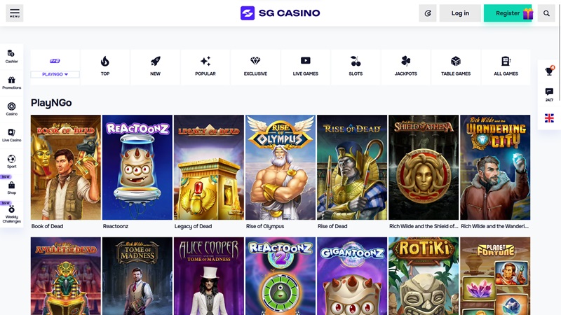 Slot machines (slots) en SG Casino