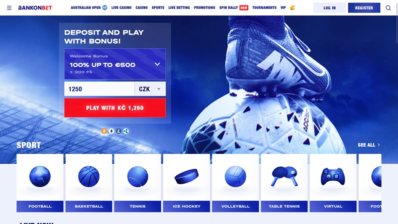 Sitio web de la casa de apuestas Bankonbet