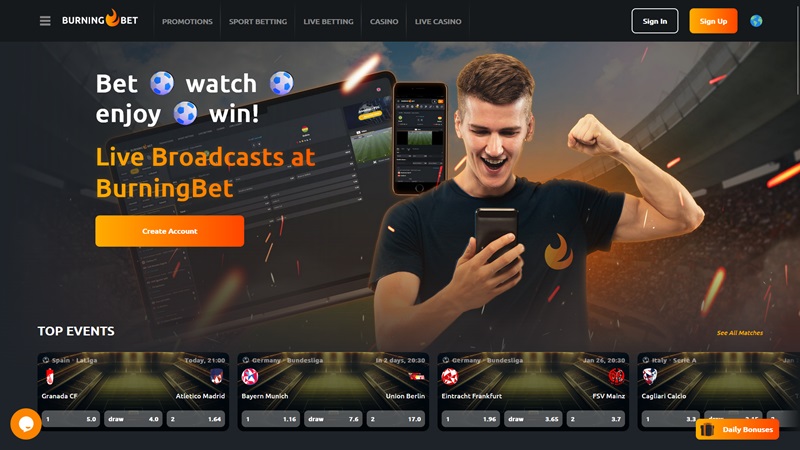 Sitio web de Burningbet