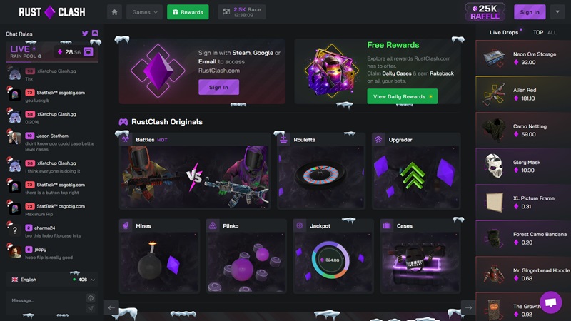 Sitio web del casino RustClash.com