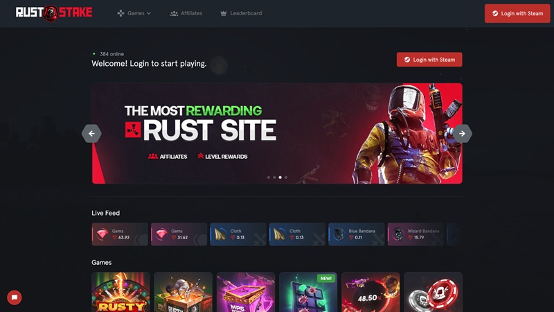 Sitio web RustStake.com