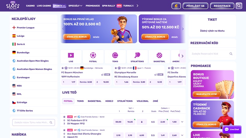Web sázkové kanceláře SlotsPalace