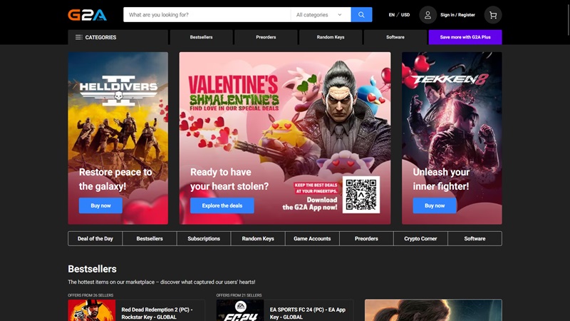 Sitio web de G2A