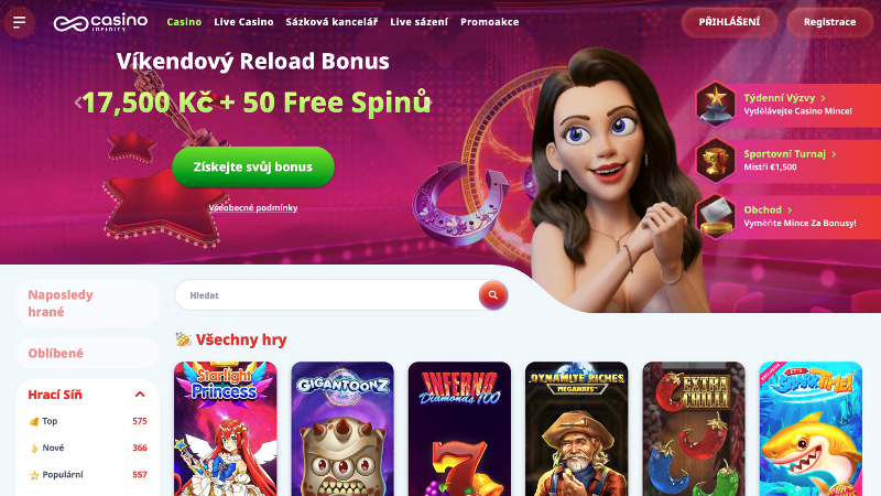 Sitio web de Casino Infinity