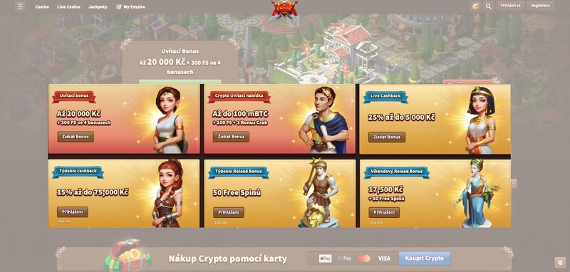 El casino My Empire no ofrece bono sin depósito