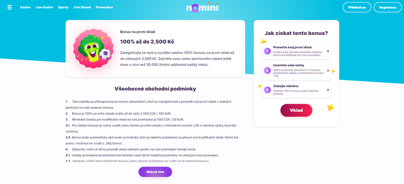 Nomini casino bono por el primero depósito inicial