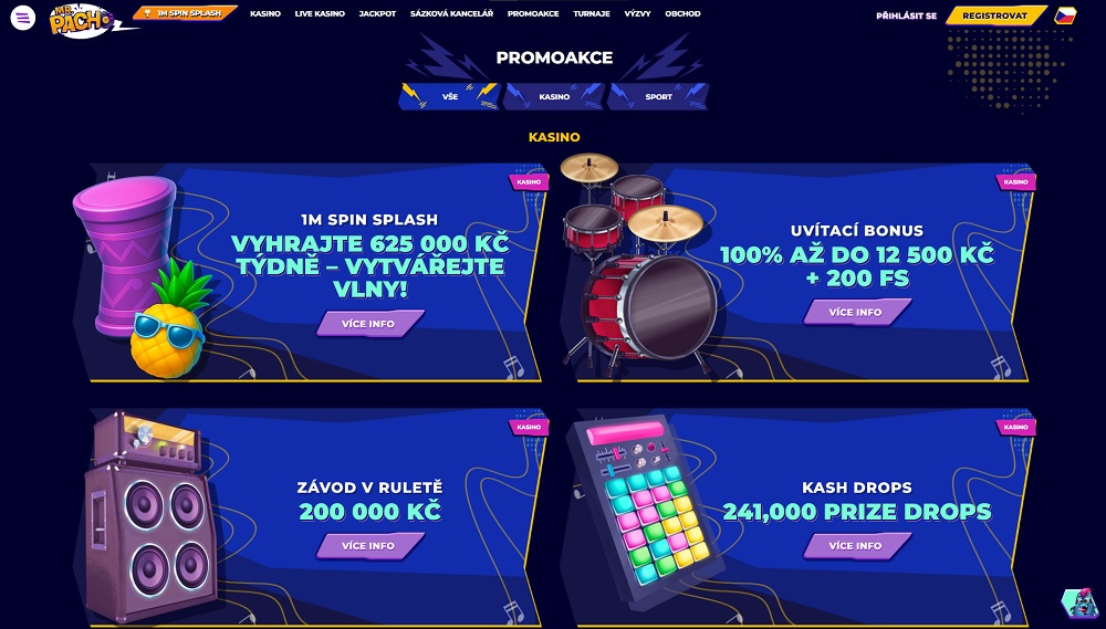 Vista previa de los bonos y promociones en el casino online MrPacho