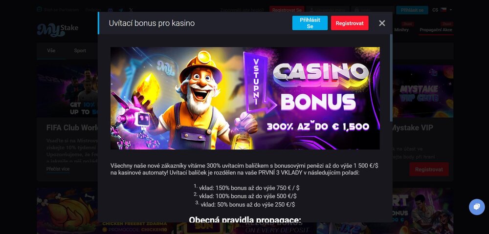 bono de bienvenida del casino MyStake