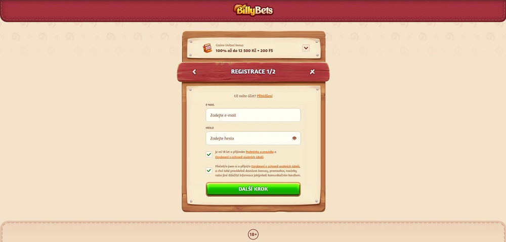 Registro en BillyBets