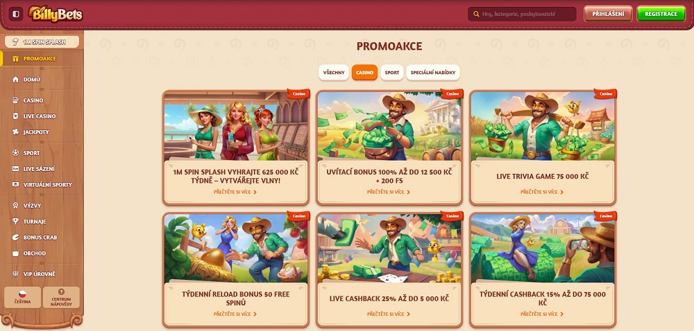 Bonificaciones en el casino BillyBets