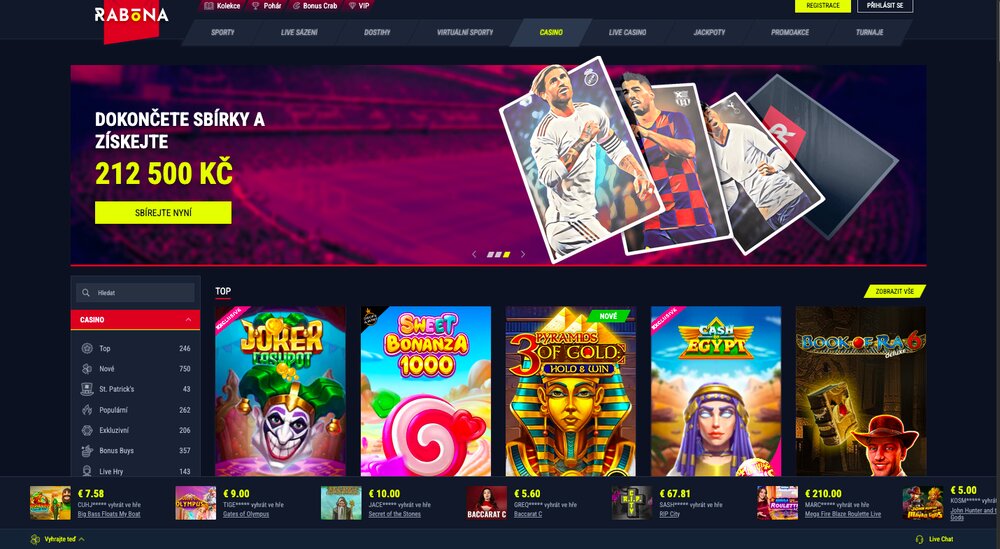 Vista previa del sitio web del casino Rabona