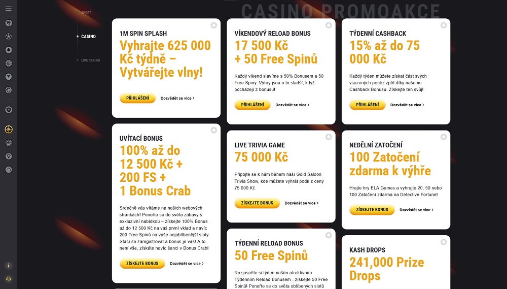 Vista previa de bonificaciones con giros gratis en el casino online FEZbet
