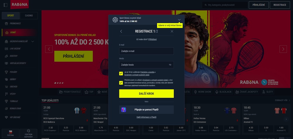 Registro en Rabona