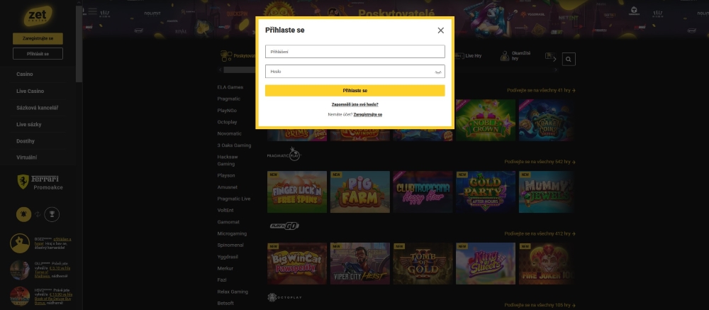 El casino online ZetCasino permite un registro e inicio de sesión fáciles y rápidos gracias a la versión en checo del sitio web 