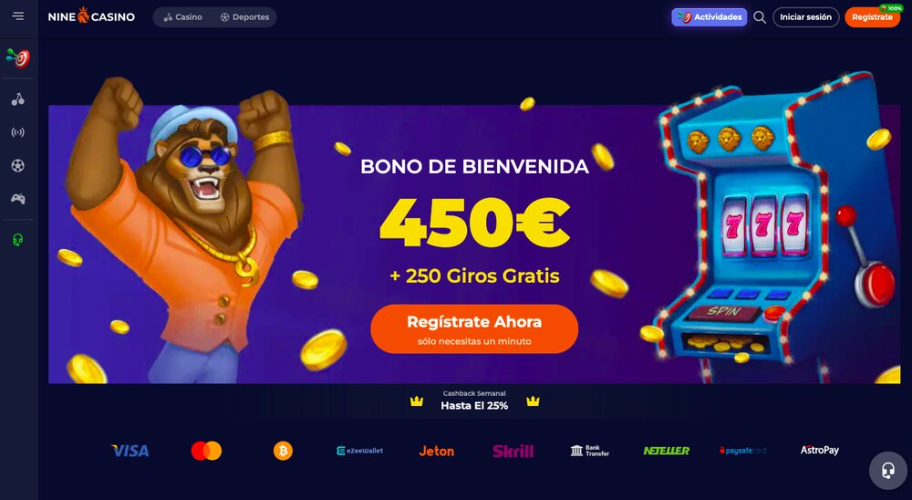 NineCasino Consigue bonos