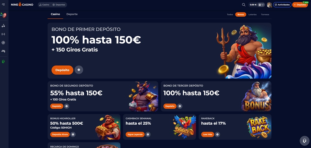Nine Casino bonos