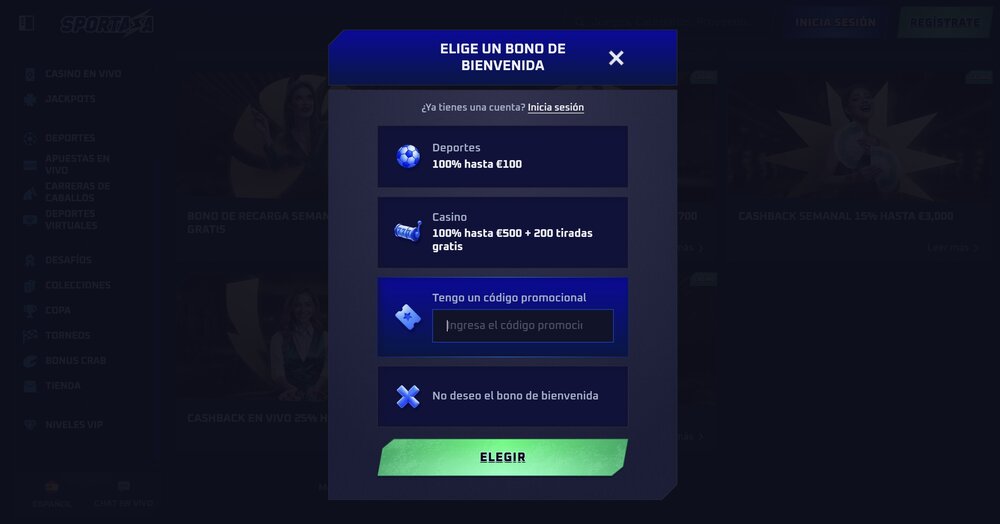 Sportaza código promocional