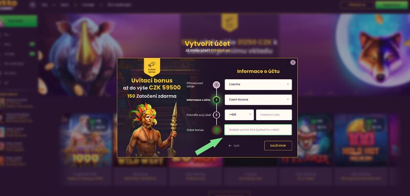 Código promocional de Bizzo Casino