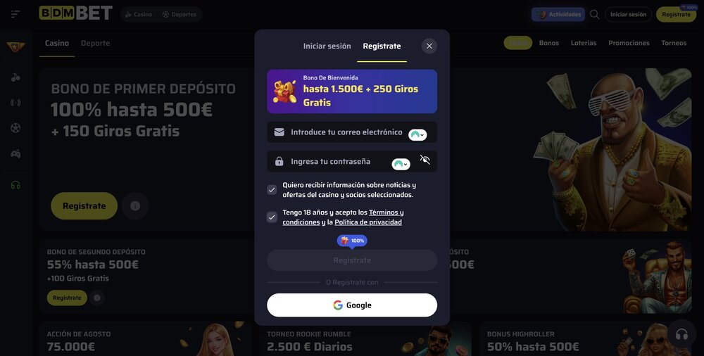 Bdmbet registro
