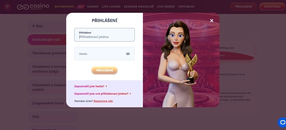 Inicio de sesión de Casino Infinity