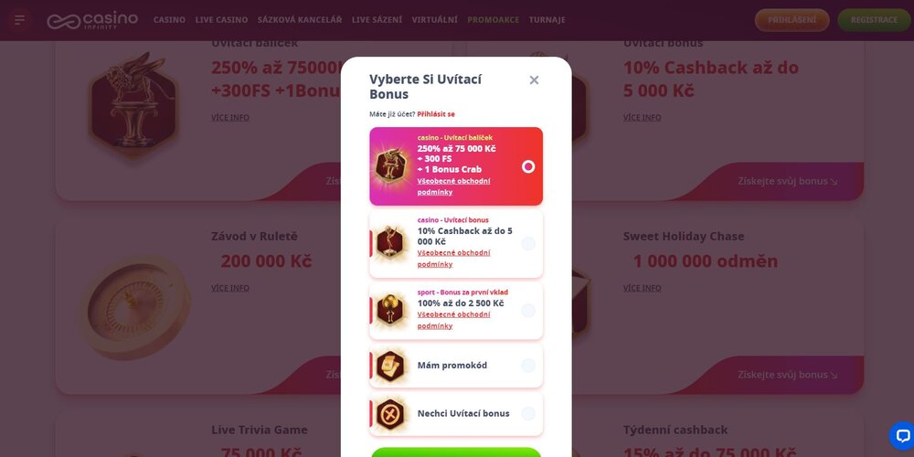 registro de Casino Infinity