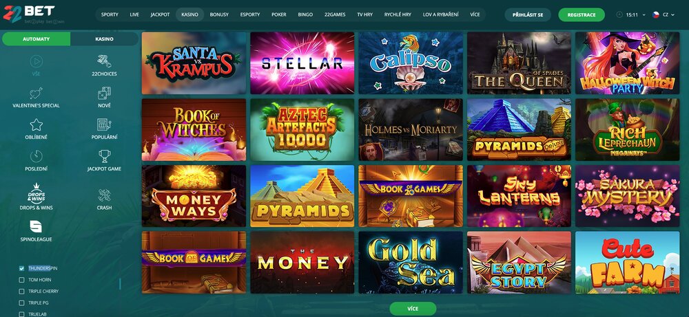 Juegos de Thunderspin en el casino 22BET