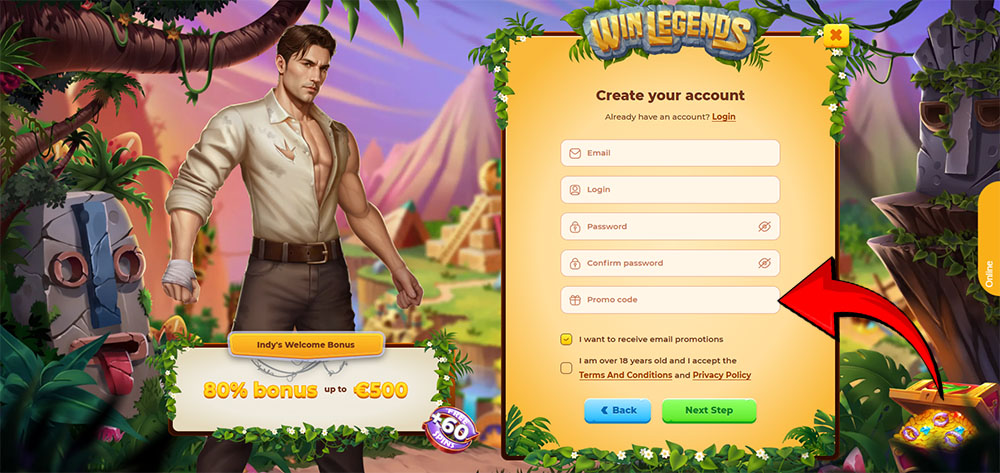 Código promocional de WinLegends