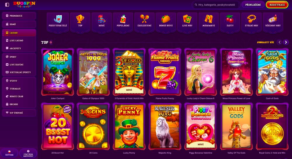 Biblioteca de juegos del casino Duospin