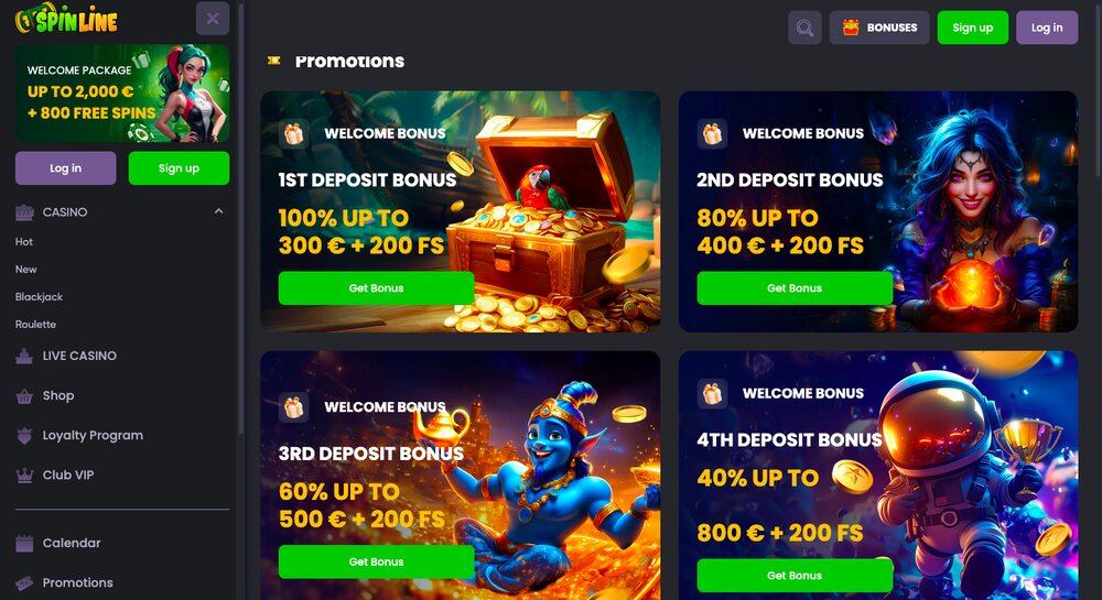Bonusy v casinu Spinline