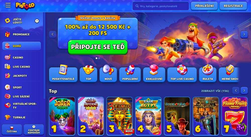 Pistolo náhled webu