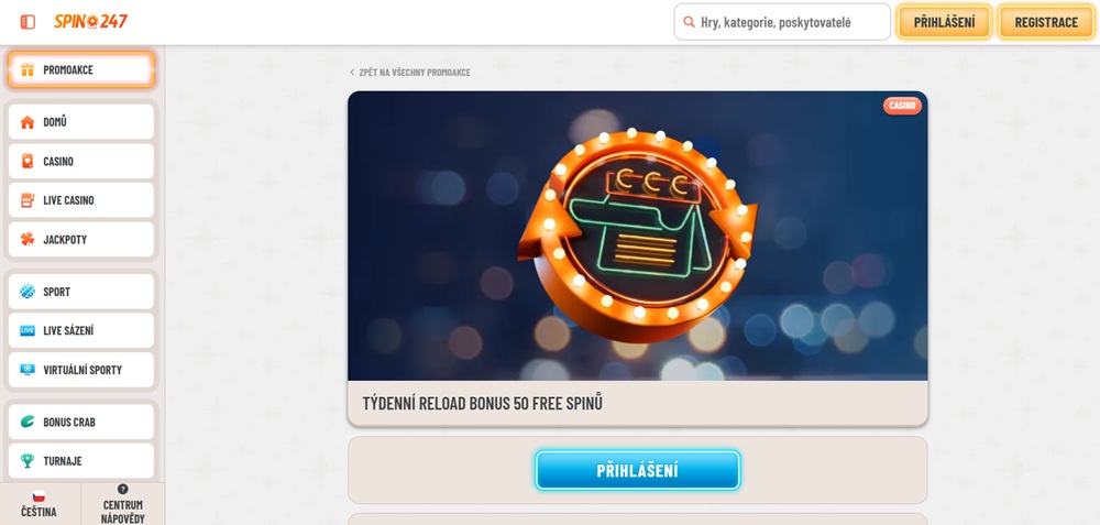 Bono de recarga semanal en el casino Spin247