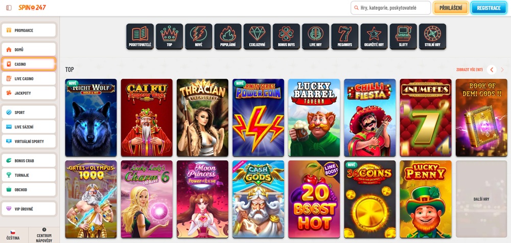 Tragaperras en el casino Spin247