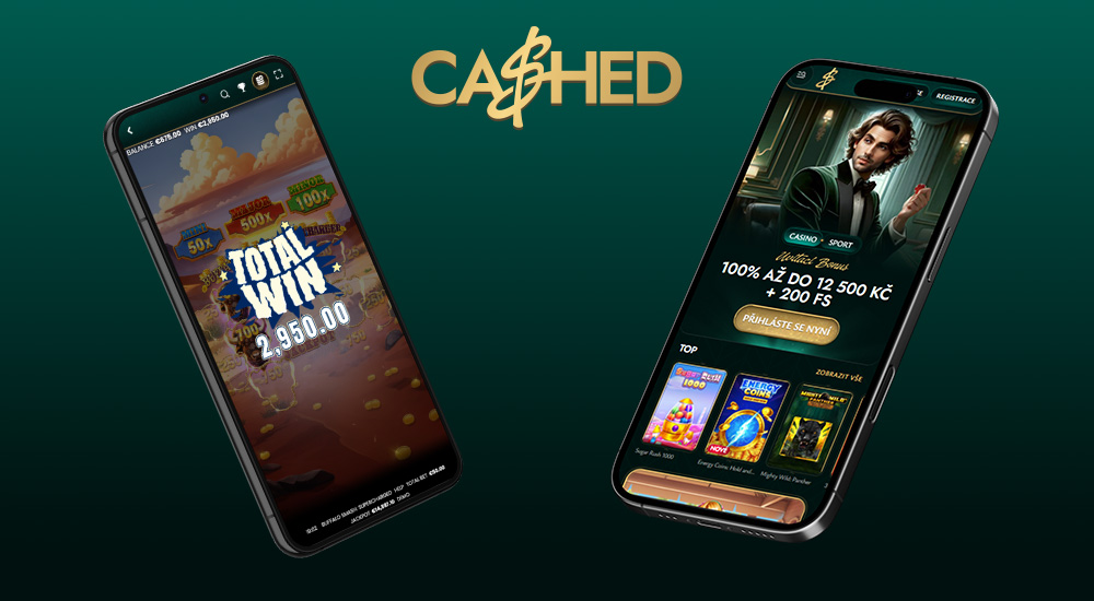 Vista previa de la interfaz responsiva del casino online y la casa de apuestas Cashed en un teléfono móvil