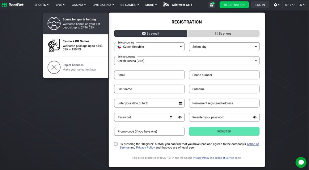 Registro en BeatBet
