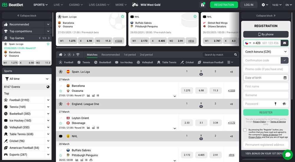 Mercados de apuestas de BeatBet