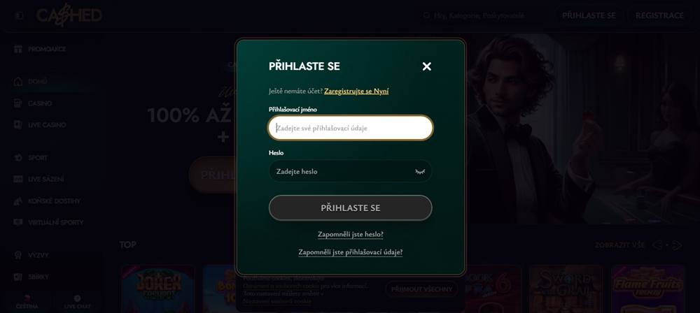 Inicio de sesión en Cashed