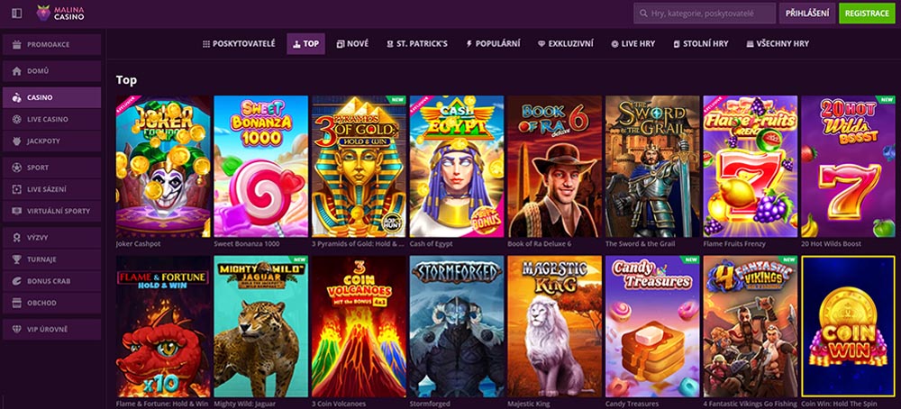 Tragaperras de Malina Casino [Resumen de las mejores tragaperras]