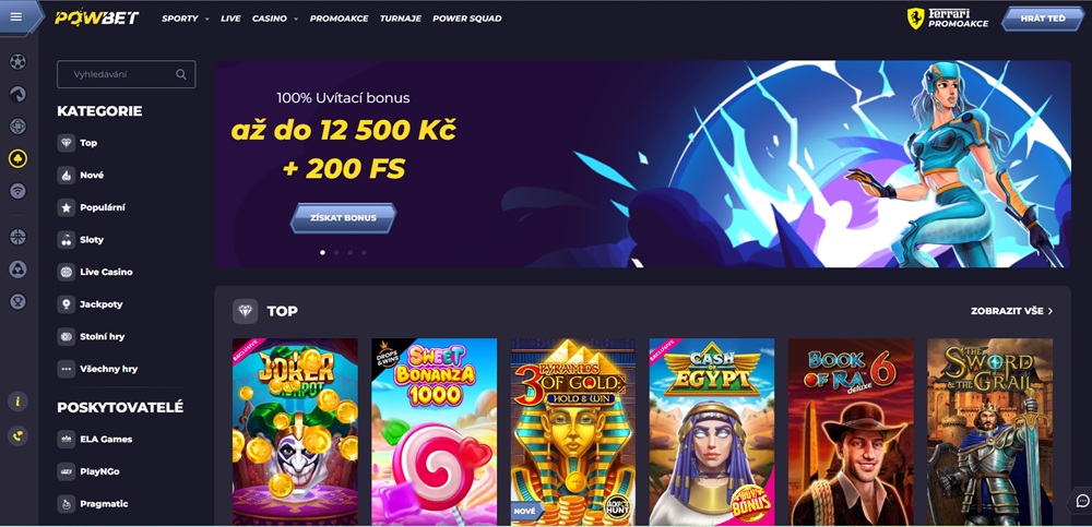 Sitio web del casino Powbet