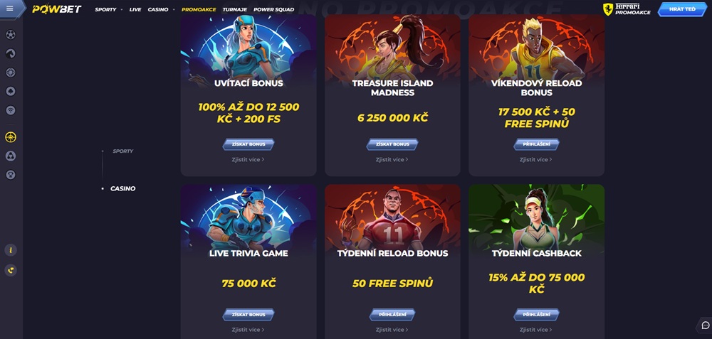 Oferta de bonos Powbet