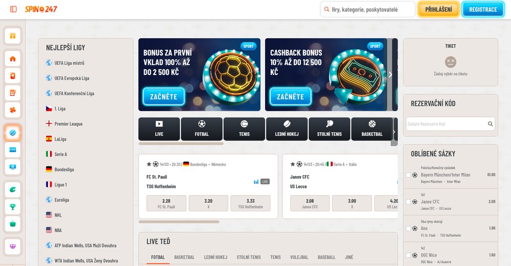 Casa de apuestas Spin247 oferta de cuotas