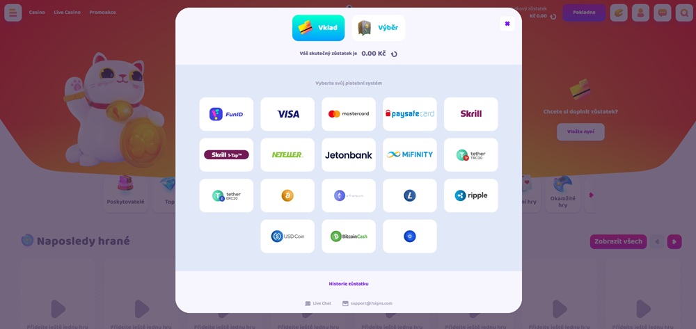 Resumen de métodos de pago en 7Signs