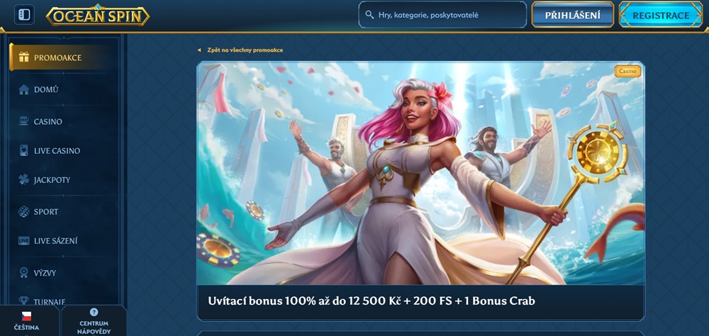 Ocean Spin uvítací bonus