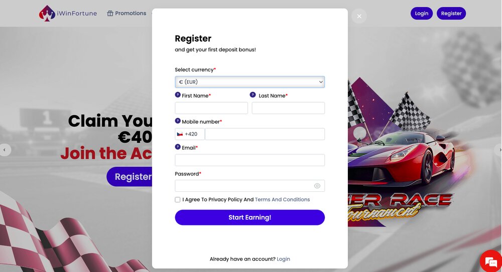 iWinFortune casino registro