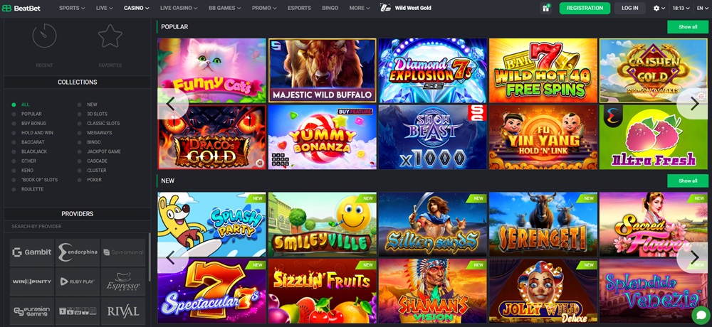 Resumen de las tragaperras en el casino BeatBet
