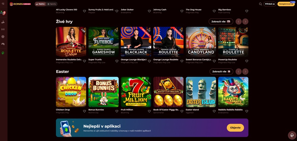 Aplicación de Roman Casino