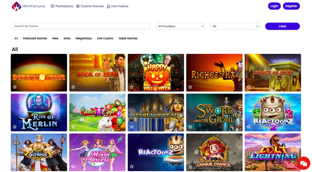 iWinFortune casino biblioteca de juegos