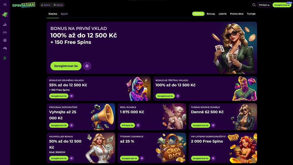 Vista del formulario de inicio de sesión en el casino online Spinmama