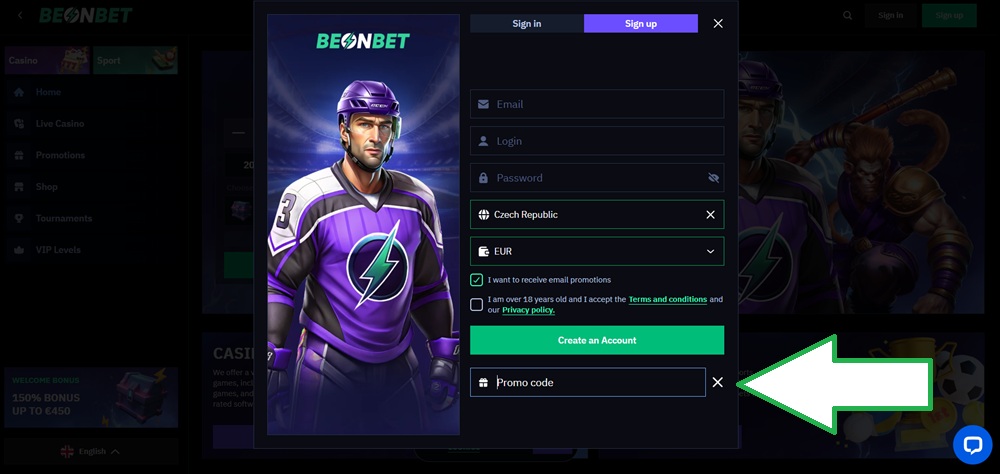 código promocional de BeonBet